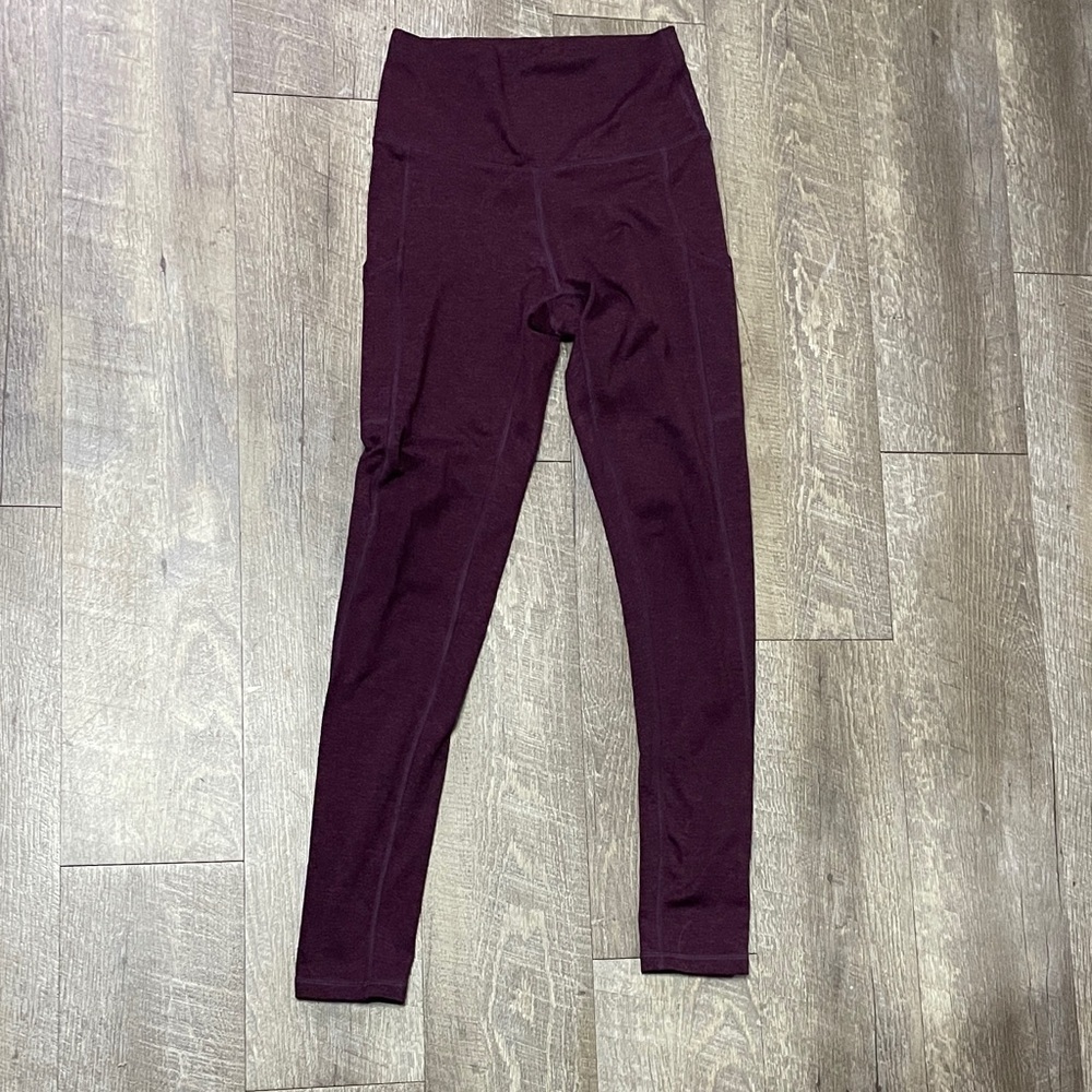 Aerie Chill Play Move High Waisted‎ Pocket Leggings Burgundy Heathered Womens M
